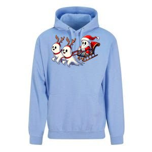 Ghost Reindeer Santa Sleigh Funny Halloween Christmas Mashup Unisex Surf Hoodie