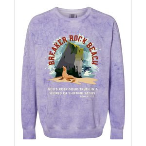 GodS Rock Solid Breaker Rock Beach Vbs 2024 Christian Colorblast Crewneck Sweatshirt