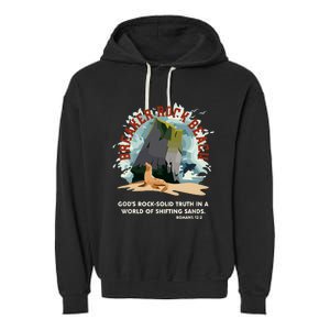 GodS Rock Solid Breaker Rock Beach Vbs 2024 Christian Garment-Dyed Fleece Hoodie