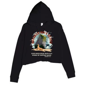 GodS Rock Solid Breaker Rock Beach Vbs 2024 Christian Crop Fleece Hoodie