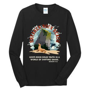 GodS Rock Solid Breaker Rock Beach Vbs 2024 Christian Tall Long Sleeve T-Shirt