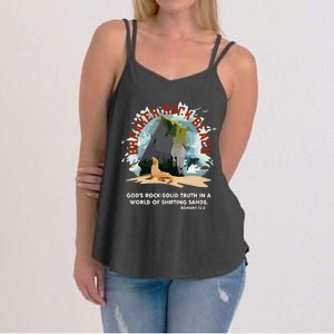 GodS Rock Solid Breaker Rock Beach Vbs 2024 Christian Women's Strappy Tank