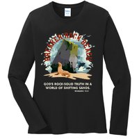 GodS Rock Solid Breaker Rock Beach Vbs 2024 Christian Ladies Long Sleeve Shirt