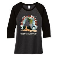 GodS Rock Solid Breaker Rock Beach Vbs 2024 Christian Women's Tri-Blend 3/4-Sleeve Raglan Shirt