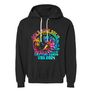 Gods Rock Solid Breaker Rock Beach Vbs 2024 Christian Garment-Dyed Fleece Hoodie