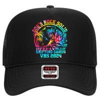 Gods Rock Solid Breaker Rock Beach Vbs 2024 Christian High Crown Mesh Back Trucker Hat