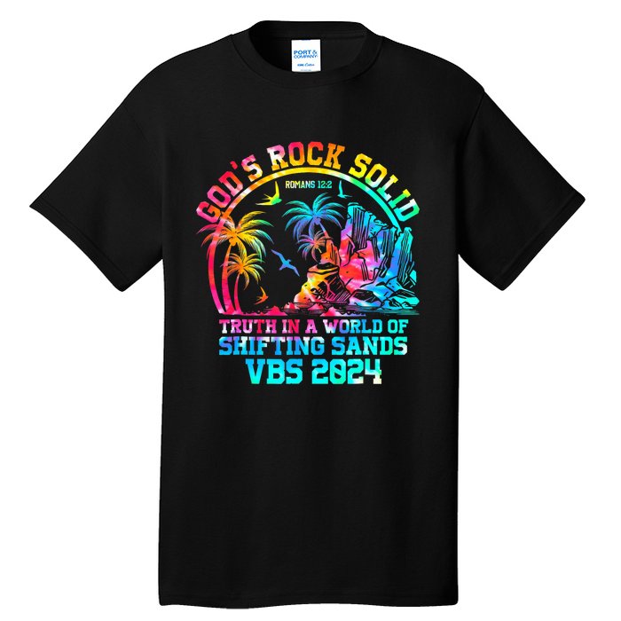 Gods Rock Solid Breaker Rock Beach Vbs 2024 Christian Tall T-Shirt