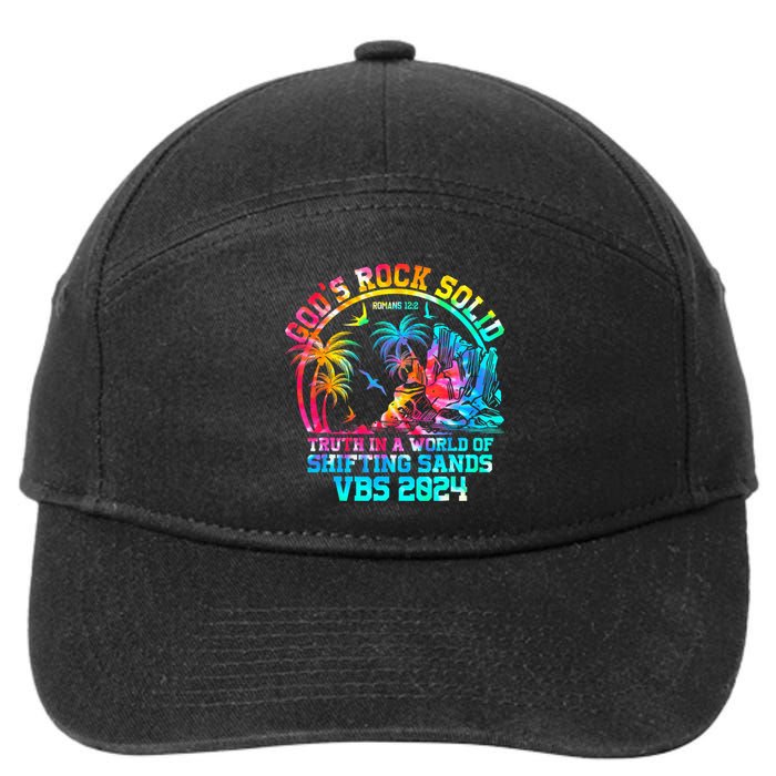 Gods Rock Solid Breaker Rock Beach Vbs 2024 Christian 7-Panel Snapback Hat