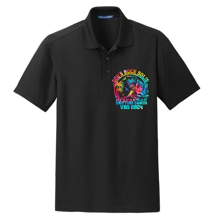 Gods Rock Solid Breaker Rock Beach Vbs 2024 Christian Dry Zone Grid Polo