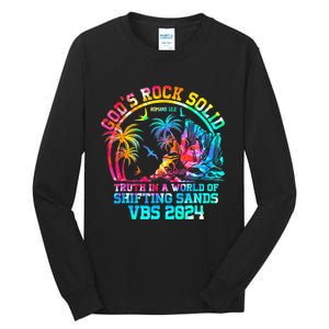 Gods Rock Solid Breaker Rock Beach Vbs 2024 Christian Tall Long Sleeve T-Shirt