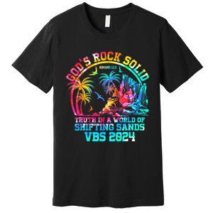 Gods Rock Solid Breaker Rock Beach Vbs 2024 Christian Premium T-Shirt