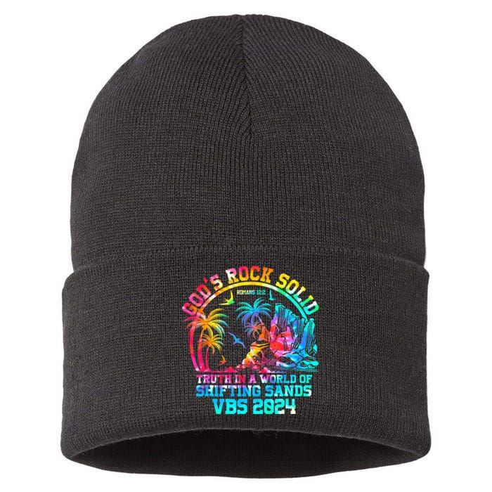 Gods Rock Solid Breaker Rock Beach Vbs 2024 Christian Sustainable Knit Beanie