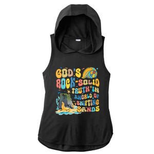 GodS Rock Solid Breaker Rock Beach Vbs 2024 Christian Trending Design Ladies PosiCharge Tri-Blend Wicking Draft Hoodie Tank