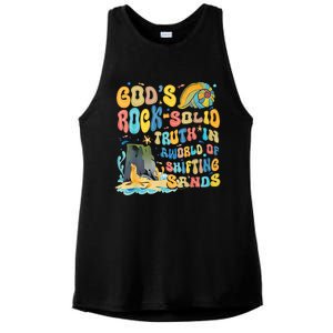 GodS Rock Solid Breaker Rock Beach Vbs 2024 Christian Trending Design Ladies PosiCharge Tri-Blend Wicking Tank