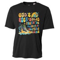 GodS Rock Solid Breaker Rock Beach Vbs 2024 Christian Trending Design Cooling Performance Crew T-Shirt