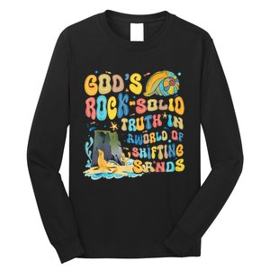 GodS Rock Solid Breaker Rock Beach Vbs 2024 Christian Trending Design Long Sleeve Shirt