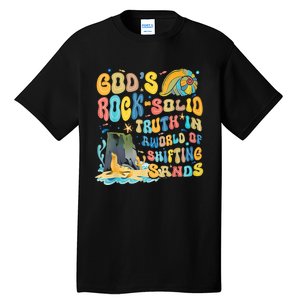 GodS Rock Solid Breaker Rock Beach Vbs 2024 Christian Trending Design Tall T-Shirt