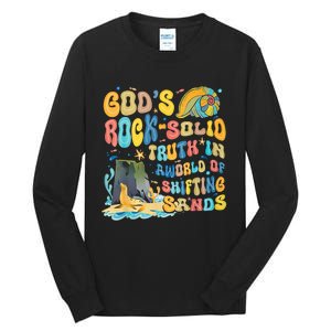 GodS Rock Solid Breaker Rock Beach Vbs 2024 Christian Trending Design Tall Long Sleeve T-Shirt