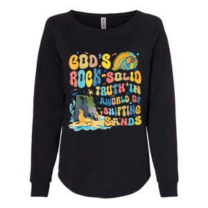 GodS Rock Solid Breaker Rock Beach Vbs 2024 Christian Trending Design Womens California Wash Sweatshirt