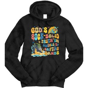 GodS Rock Solid Breaker Rock Beach Vbs 2024 Christian Trending Design Tie Dye Hoodie