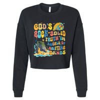 GodS Rock Solid Breaker Rock Beach Vbs 2024 Christian Trending Design Cropped Pullover Crew