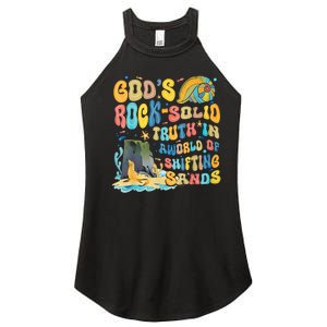 GodS Rock Solid Breaker Rock Beach Vbs 2024 Christian Trending Design Women's Perfect Tri Rocker Tank