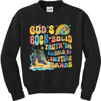 GodS Rock Solid Breaker Rock Beach Vbs 2024 Christian Trending Design Kids Sweatshirt