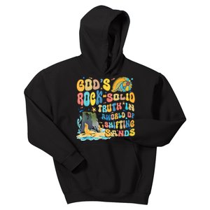 GodS Rock Solid Breaker Rock Beach Vbs 2024 Christian Trending Design Kids Hoodie