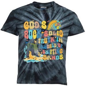 GodS Rock Solid Breaker Rock Beach Vbs 2024 Christian Trending Design Kids Tie-Dye T-Shirt