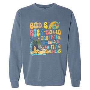 GodS Rock Solid Breaker Rock Beach Vbs 2024 Christian Trending Design Garment-Dyed Sweatshirt