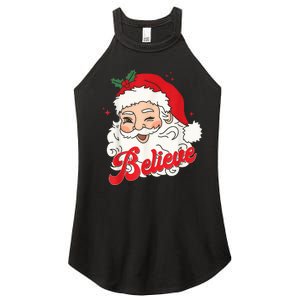 Groovy Retro Santa Claus Believe Christmas Wo Kid Women’s Perfect Tri Rocker Tank