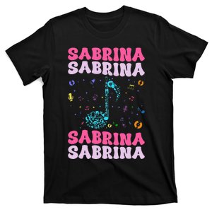 Girl Retro Sabrina First Name Personalized Groovy 80S T-Shirt