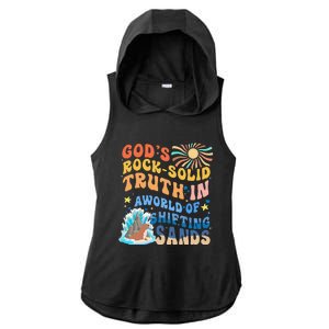 GodS Rock Solid Breaker Rock Beach Vbs 2024 Christian Ladies PosiCharge Tri-Blend Wicking Draft Hoodie Tank