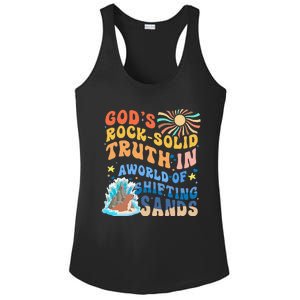 GodS Rock Solid Breaker Rock Beach Vbs 2024 Christian Ladies PosiCharge Competitor Racerback Tank