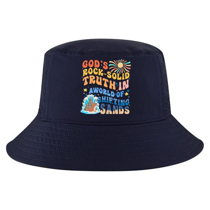 GodS Rock Solid Breaker Rock Beach Vbs 2024 Christian Cool Comfort Performance Bucket Hat