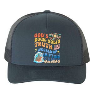 GodS Rock Solid Breaker Rock Beach Vbs 2024 Christian Yupoong Adult 5-Panel Trucker Hat