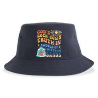 GodS Rock Solid Breaker Rock Beach Vbs 2024 Christian Sustainable Bucket Hat