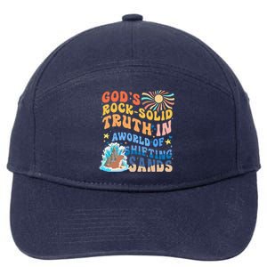 GodS Rock Solid Breaker Rock Beach Vbs 2024 Christian 7-Panel Snapback Hat