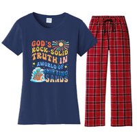 GodS Rock Solid Breaker Rock Beach Vbs 2024 Christian Women's Flannel Pajama Set