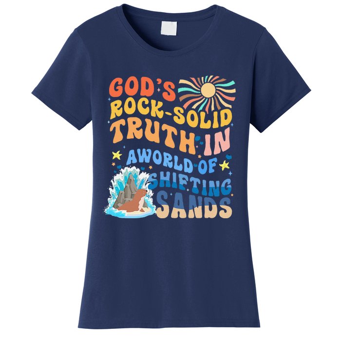 GodS Rock Solid Breaker Rock Beach Vbs 2024 Christian Women's T-Shirt