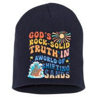 GodS Rock Solid Breaker Rock Beach Vbs 2024 Christian Short Acrylic Beanie