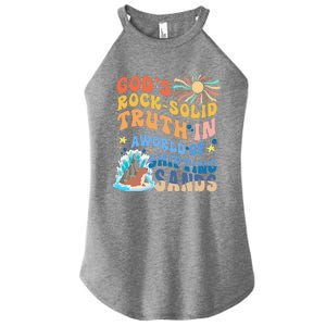 GodS Rock Solid Breaker Rock Beach Vbs 2024 Christian Women's Perfect Tri Rocker Tank