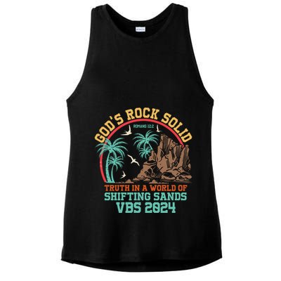 GodS Rock Solid Truth In A World Of Shifting Sands Vacation Ladies PosiCharge Tri-Blend Wicking Tank