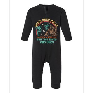 GodS Rock Solid Truth In A World Of Shifting Sands Vacation Infant Fleece One Piece