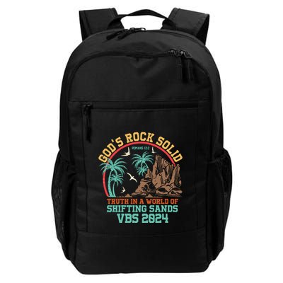 GodS Rock Solid Truth In A World Of Shifting Sands Vacation Backpack