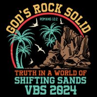 GodS Rock Solid Truth In A World Of Shifting Sands Vacation Drawstring Bag