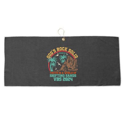 GodS Rock Solid Truth In A World Of Shifting Sands Vacation Large Microfiber Waffle Golf Towel