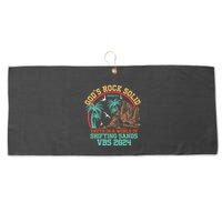 GodS Rock Solid Truth In A World Of Shifting Sands Vacation Large Microfiber Waffle Golf Towel