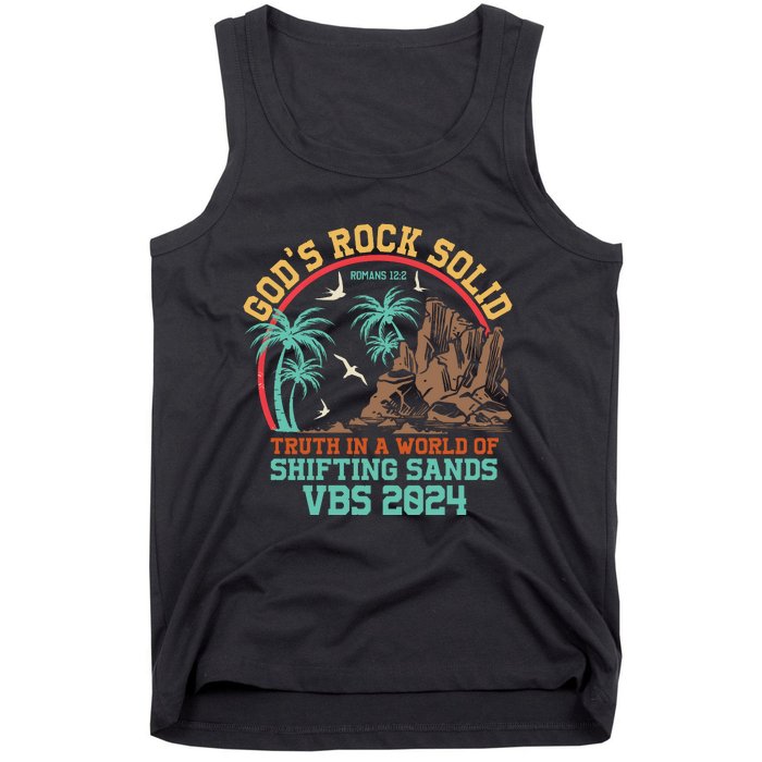 GodS Rock Solid Truth In A World Of Shifting Sands Vacation Tank Top