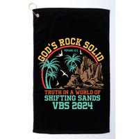 GodS Rock Solid Truth In A World Of Shifting Sands Vacation Golf Towel